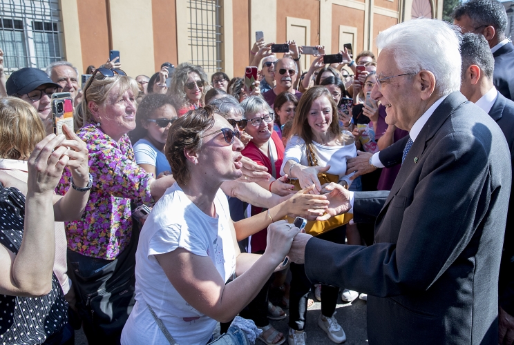 Lugo - Il Presidente della Repubblica Sergio Mattarella nel corso della visita a Lugo, oggi 30 maggio 2023.
