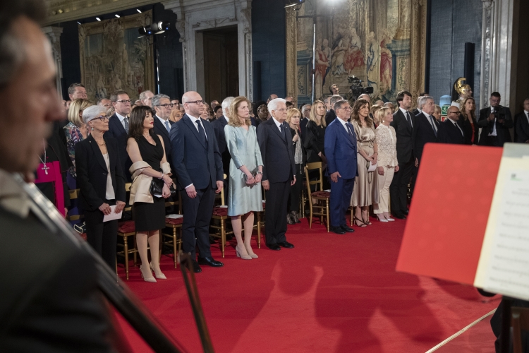 Il Presidente Sergio Mattarella in occasione del concerto eseguito dall’Orchestra Sinfonica Nazionale della Rai, diretta da Speranza Scappucci, in onore del Corpo Diplomatico accreditato presso lo Stato Italiano