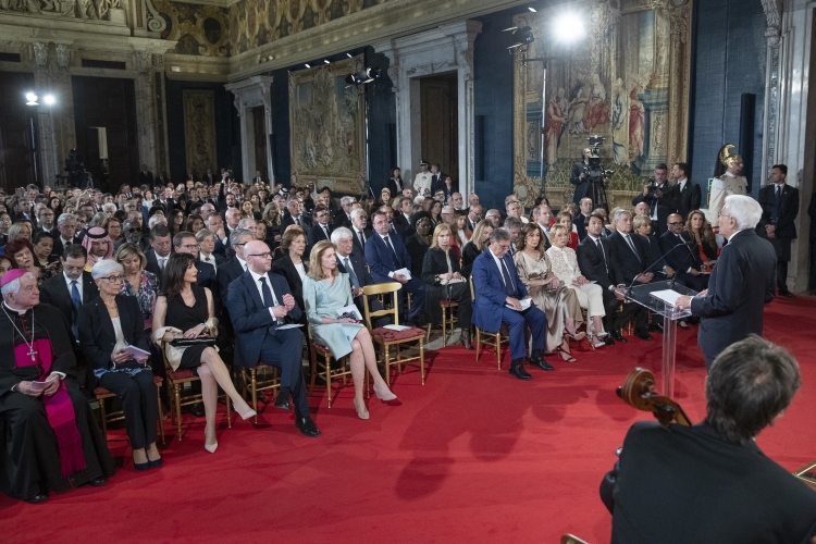 Il Presidente Sergio Mattarella in occasione del concerto eseguito dall’Orchestra Sinfonica Nazionale della Rai, diretta da Speranza Scappucci, in onore del Corpo Diplomatico accreditato presso lo Stato Italiano