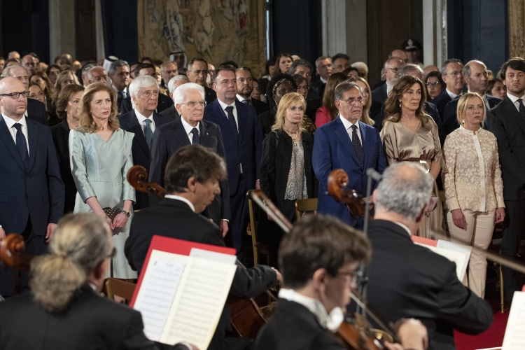 Il Presidente Sergio Mattarella in occasione del concerto eseguito dall’Orchestra Sinfonica Nazionale della Rai, diretta da Speranza Scappucci, in onore del Corpo Diplomatico accreditato presso lo Stato Italiano