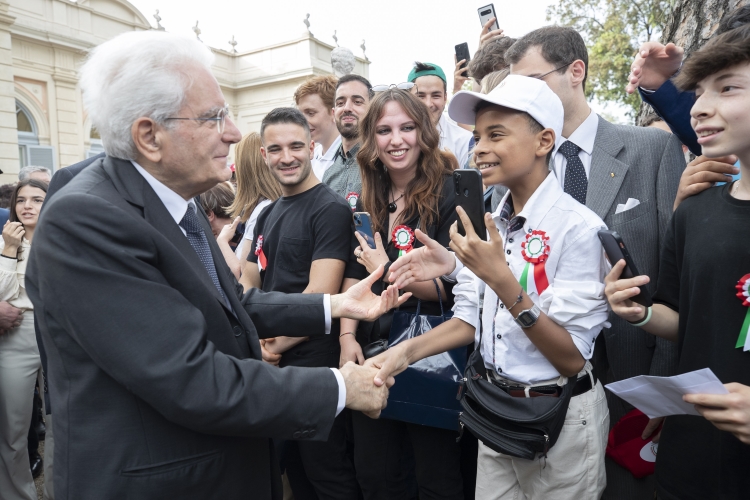 Il Presidente Sergio Mattarella in occasione dell’apertura dei Giardini del Quirinale alle categorie fragili per la Festa nazionale della Repubblica  
