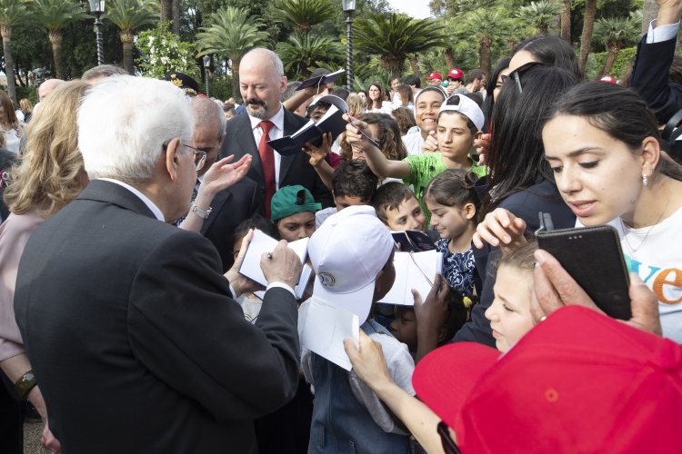 Il Presidente Sergio Mattarella in occasione dell’apertura dei Giardini del Quirinale alle categorie fragili per la Festa nazionale della Repubblica  
