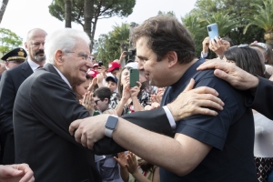 Il Presidente Sergio Mattarella in occasione dell’apertura dei Giardini del Quirinale alle categorie fragili per la Festa nazionale della Repubblica  
