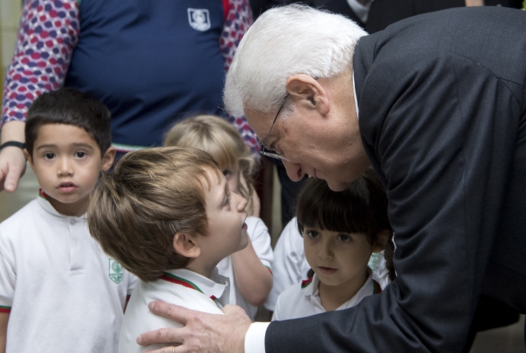Il Presidente Sergio Mattarella nel corso dell'incontro 