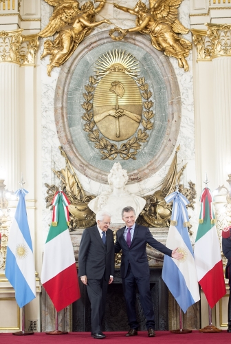 Il Presidente della Repubblica Sergio Mattarella con il Presidente della Repubblica Argentina Mauricio Macri