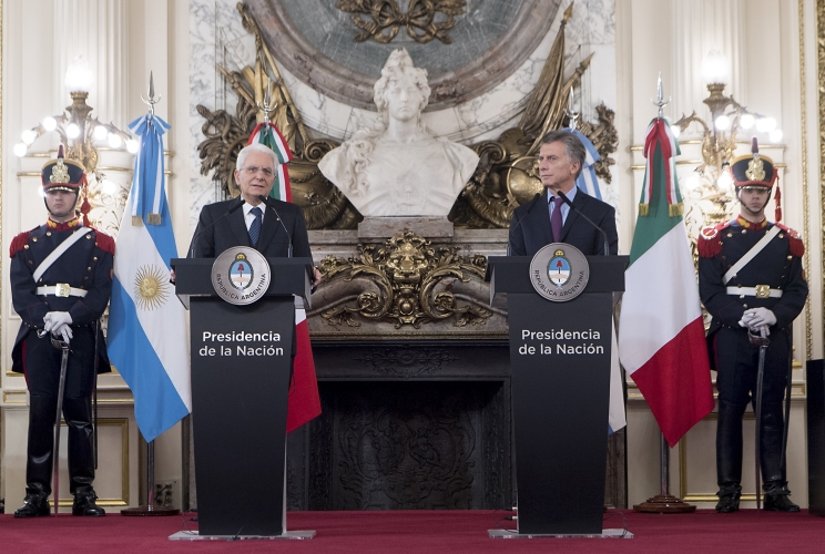 Mattarella con il Presidente della Repubblica Argentina Mauricio Macri