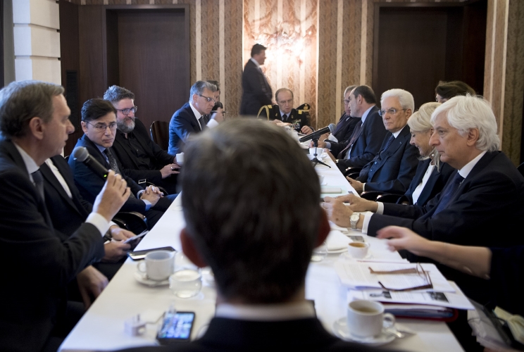Il Presidente Sergio Mattarella incontra alcuni esponenti della stampa e dei media argentini
