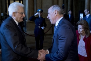 Il Presidente Sergio Mattarella con il Presidente della Suprema Corte di Giustizia, Riccardo Lorenzetti