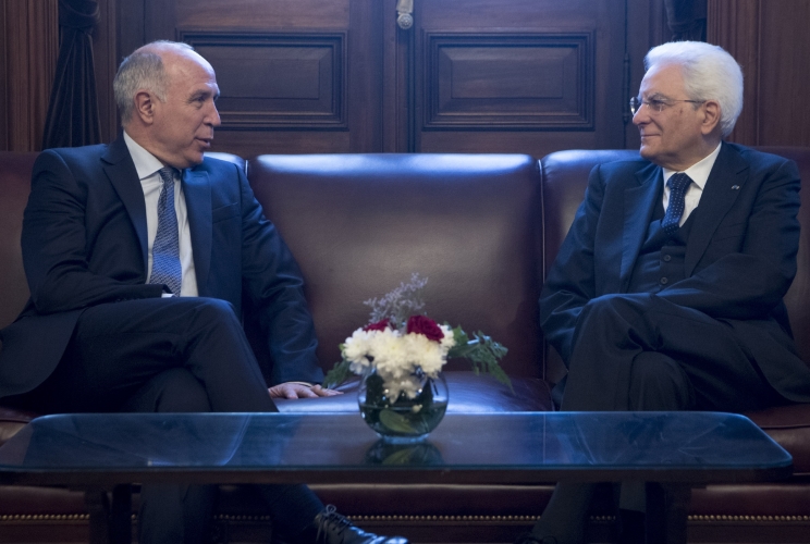 Il Presidente Sergio Mattarella con il Presidente della Suprema Corte di Giustizia, Riccardo Lorenzetti