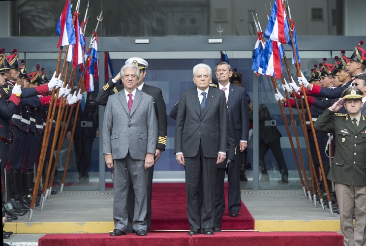 Il Presidente Sergio Mattarella e il Presidente dell'Uruguay, Tabaré Vázquez 