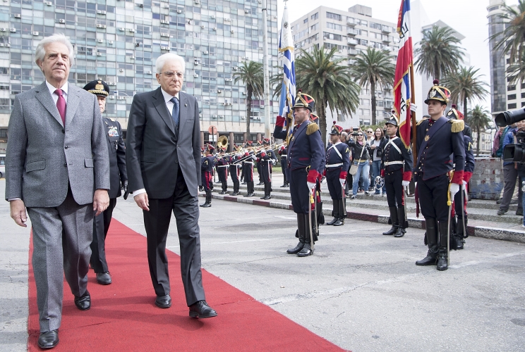 Mattarella e il Presidente della Repubblica Orientale dell'Uruguay, Tabaré Vázquez
