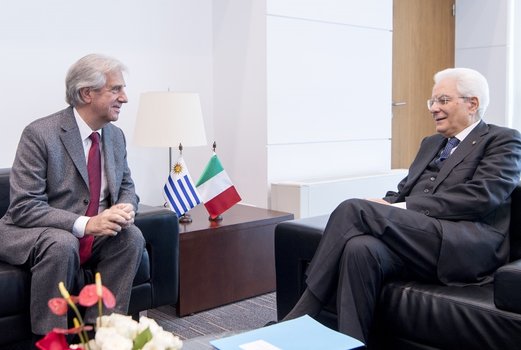  Mattarella a colloquio con il Presidente della Repubblica Orientale dell'Uruguay