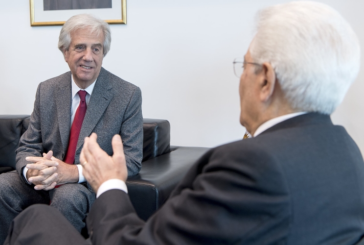  Mattarella a colloquio con il Presidente della Repubblica Orientale dell'Uruguay, Tabaré Vázquez