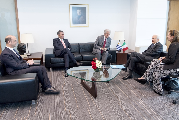 Mattarella a colloquio con il Presidente della Repubblica Orientale dell'Uruguay, Tabaré Vázquez 
