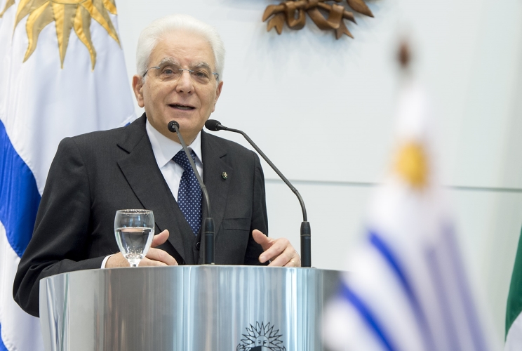 Mattarella con il Presidente della Repubblica Orientale dell'Uruguay, Tabaré Vázquez 