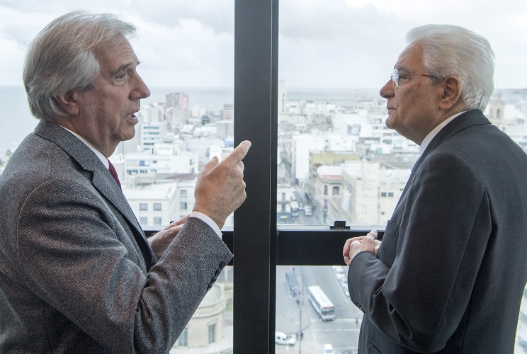  Mattarella con il Presidente della Repubblica Orientale dell'Uruguay, Tabaré Vázquez 