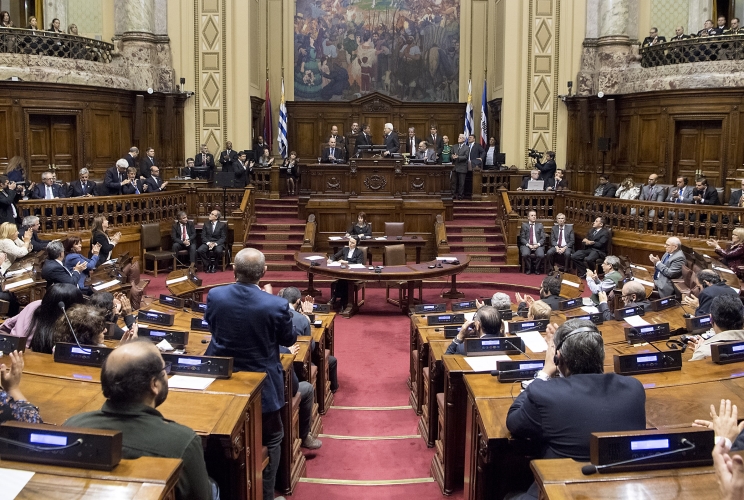 Il Presidente della Repubblica Sergio Mattarella nel corso del suo intervento a Camere riunite.