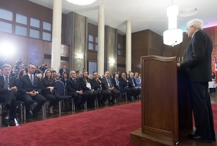 Il Presidente Sergio Mattarella in occasione della cerimonia di consegna delle chiavi 