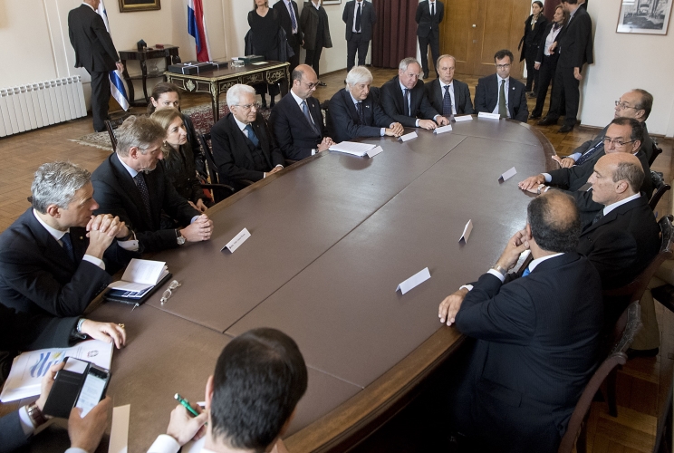 Il Presidente Sergio Mattarella in occasione dell'incontro con il Sindaco di Montevideo