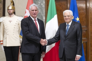 Il Presidente Sergio Mattarella con il Presidente della Repubblica di Cuba, S.E Miguel Díaz-Canel Bermúdez