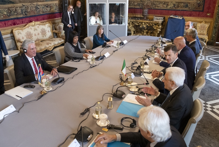 Il Presidente Sergio Mattarella con il Presidente della Repubblica di Cuba, S.E Miguel Díaz-Canel Bermúdez