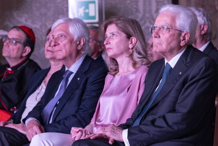 Il Presidente Sergio Mattarella in occasione dell'Inaugurazione della mostra “Gli Dei ritornano - I bronzi di San Casciano”, allestita al Palazzo del Quirinale