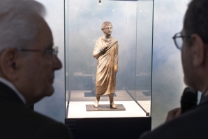 Il Presidente Sergio Mattarella visita la mostra “Gli Dei ritornano - I bronzi di San Casciano”, allestita al Palazzo del Quirinale