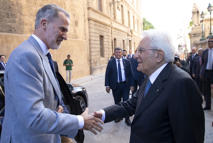 Palermo - Il Presidente della Repubblica Sergio Mattarella con S.M. Felipe VI, Re di Spagna