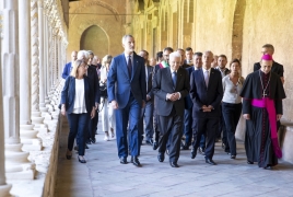 Il Presidente della Repubblica Sergio Mattarella con di S.M. Felipe VI, Re di Spagna e di S.E. il Signor Marcelo Rebelo De Sousa, Presidente della Repubblica Portoghese, in occasione della visita al Duomo di Monreale