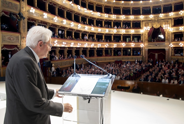 Palermo - Il Presidente della Repubblica Sergio Mattarella nel corso del suo intervento al COTEC, oggi 27 giugno 2023.
