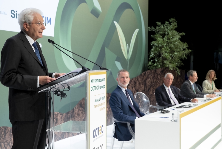 Palermo - Il Presidente della Repubblica Sergio Mattarella nel corso del suo intervento al COTEC, oggi 27 giugno 2023.
