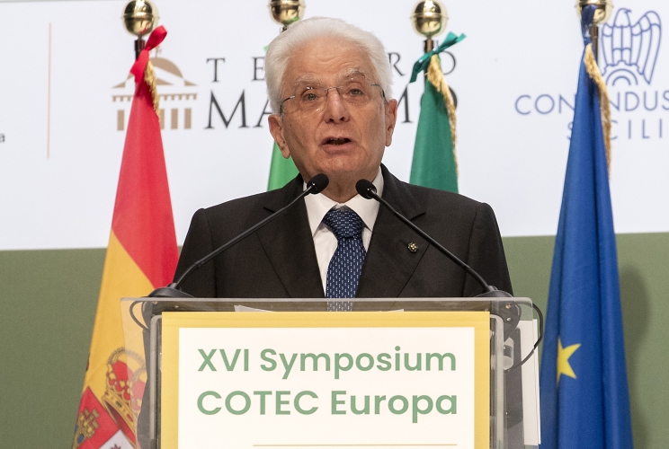Palermo - Il Presidente della Repubblica Sergio Mattarella nel corso del suo intervento al COTEC, oggi 27 giugno 2023.
