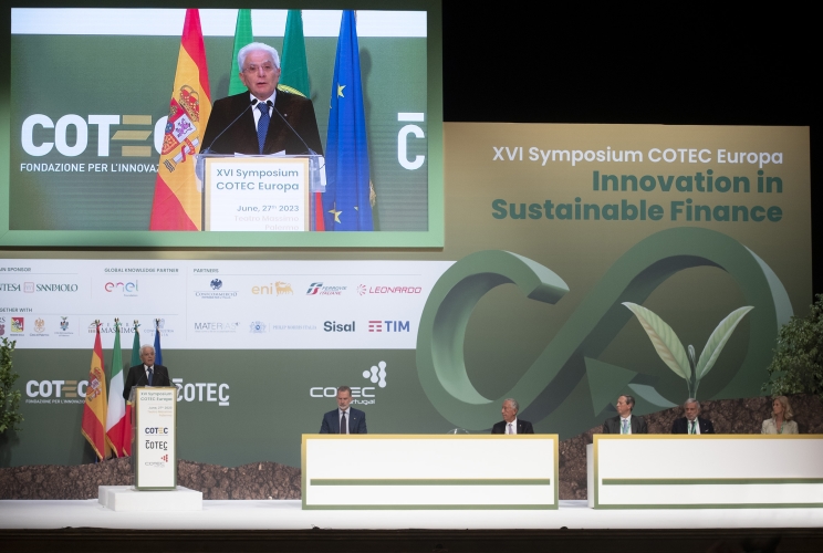 Palermo - Il Presidente della Repubblica Sergio Mattarella nel corso del suo intervento al COTEC, oggi 27 giugno 2023.
