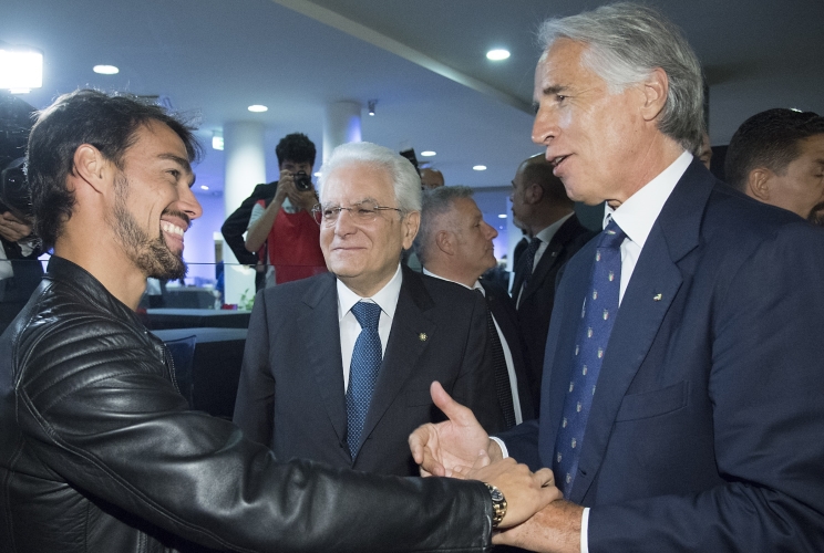 Il Presidente Sergio Mattarella con il Presidente del CONI, Giovanni Malagò 