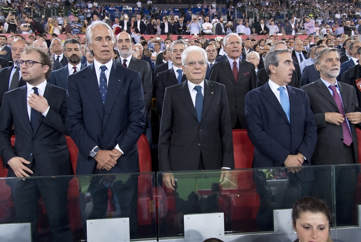 Il Presidente Sergio Mattarella con il Presidente del CONI, Giovanni Malagò