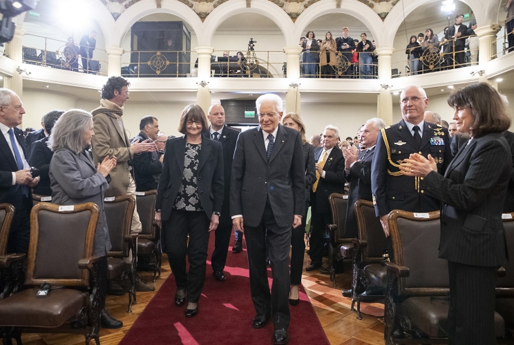 Santiago - Il Presidente della Repubblica Sergio Mattarella all'Università del Cile