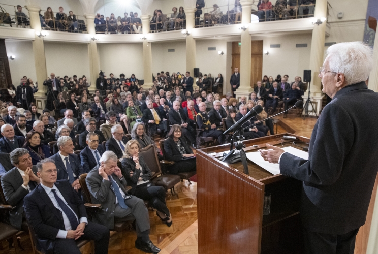 Santiago - Il Presidente della Repubblica Sergio Mattarella all'Università del Cile