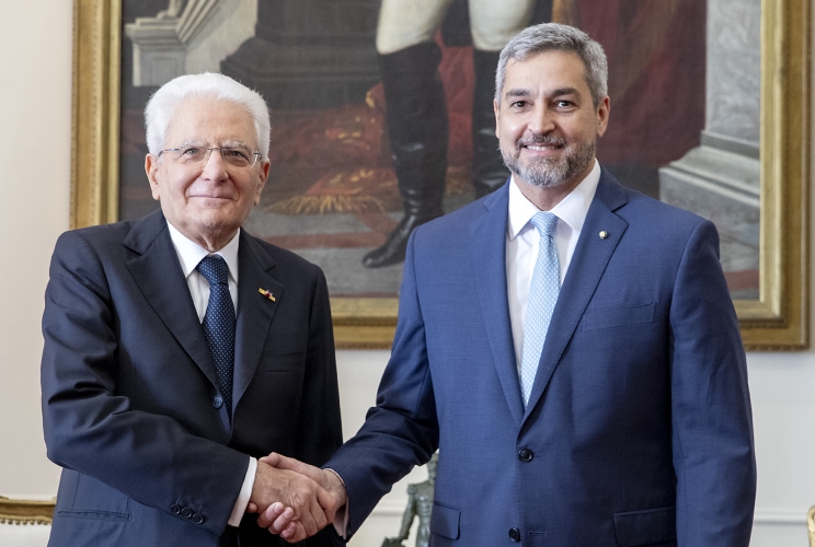  Asuncion - Il Presidente della Repubblica Sergio Mattarella al Palazzo Presidenziale con il  Presidente della Repubblica del Paraguay Mario Abdo Benitez