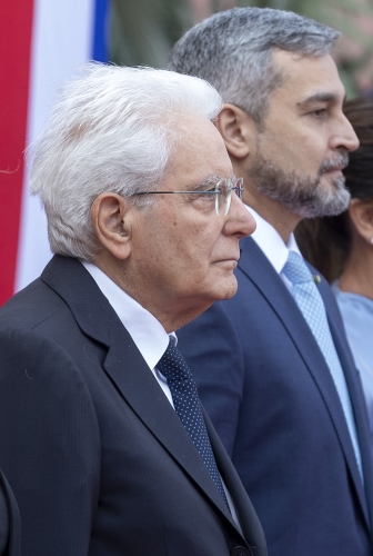 Asuncion - Il Presidente della Repubblica Sergio Mattarella al Palazzo Presidenziale con il  Presidente della Repubblica del Paraguay Mario Abdo Benitez