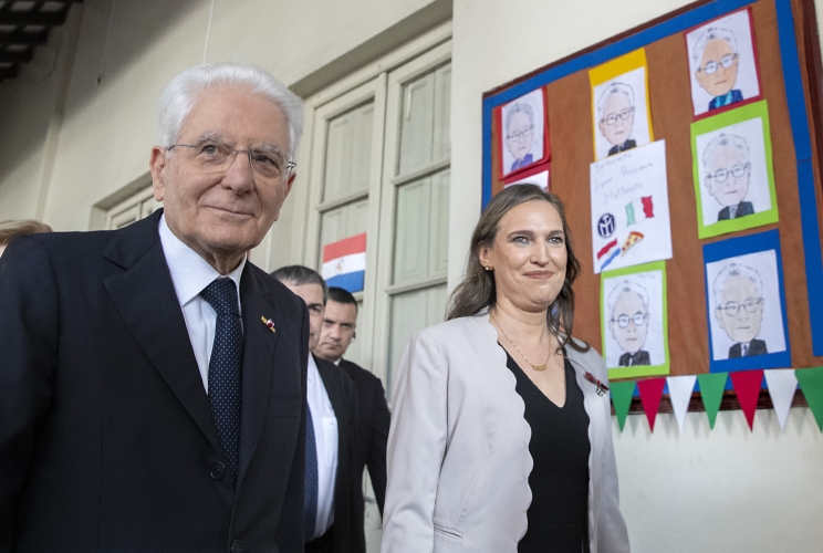 Asuncion - Il Presidente della Repubblica Sergio Mattarella alla Scuola Italiana di Asuncion