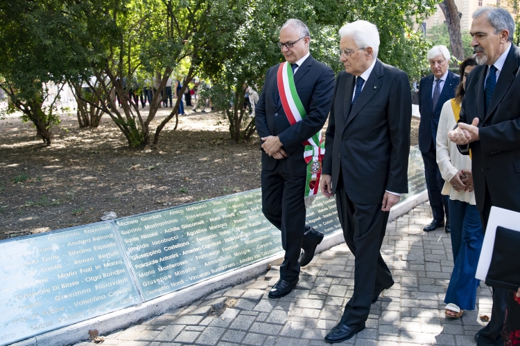 Il Presidente Sergio Mattarella alla cerimonia commemorativa dell’80° anniversario dei bombardamenti di Roma
