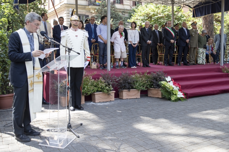 Il Presidente Sergio Mattarella alla cerimonia commemorativa dell’80° anniversario dei bombardamenti di Roma

