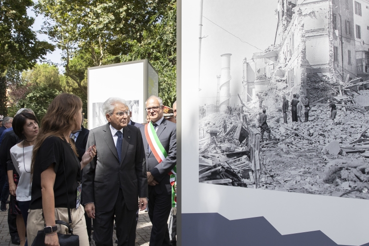 Il Presidente Sergio Mattarella alla cerimonia commemorativa dell’80° anniversario dei bombardamenti di Roma
