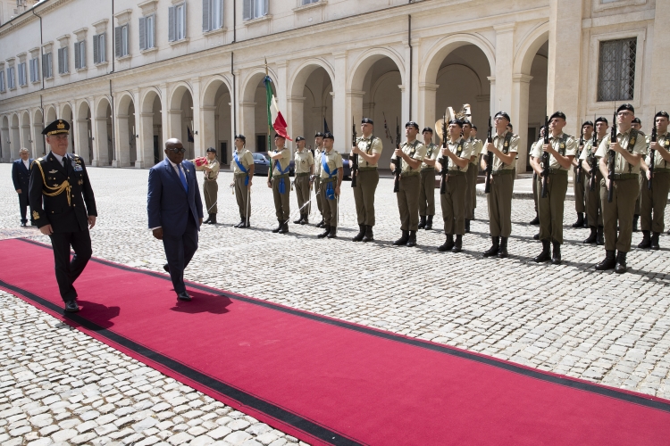 Il Presidente della Repubblica del Ghana Nana Addo Dankwa Akufo – Addo, al suo arrivo al Quirinale 
