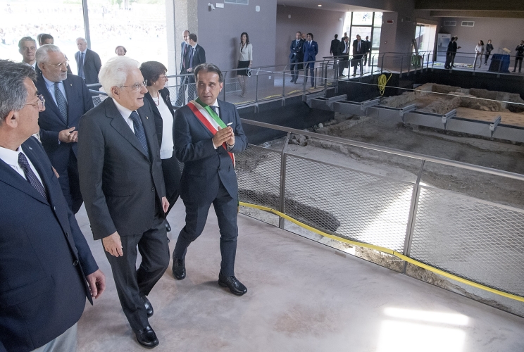 Il Presidente Sergio Mattarella  visita la Villa Romana di Sant’Anna.