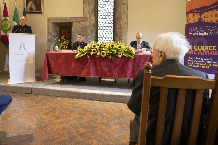 Il Presidente Sergio Mattarella in occasione del convegno dal titolo “Il Codice di Camaldoli. Tra mito e storia una vicenda ricolma di futuro a ottant’anni dal convegno del luglio 1943” 
