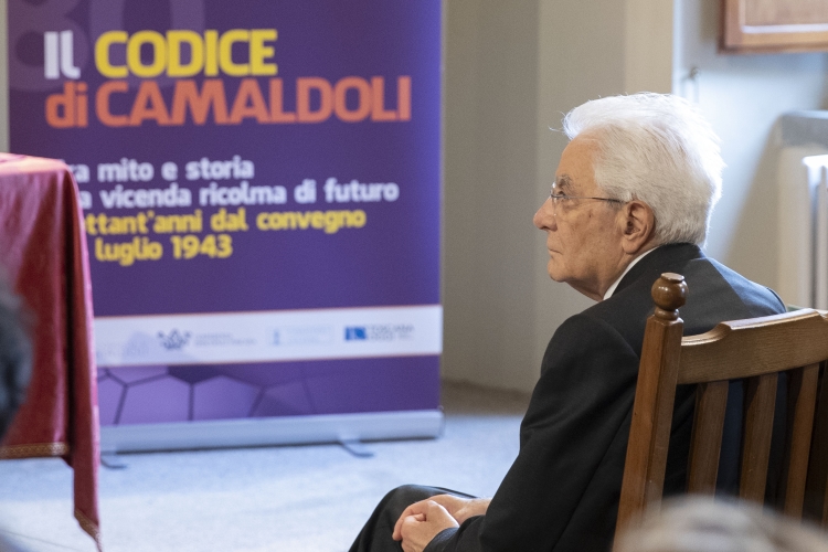 Il Presidente Sergio Mattarella in occasione del convegno dal titolo “Il Codice di Camaldoli. Tra mito e storia una vicenda ricolma di futuro a ottant’anni dal convegno del luglio 1943” 
