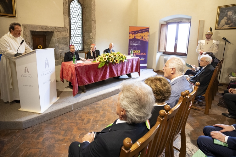 Il Presidente Sergio Mattarella in occasione del convegno dal titolo “Il Codice di Camaldoli. Tra mito e storia una vicenda ricolma di futuro a ottant’anni dal convegno del luglio 1943” 
