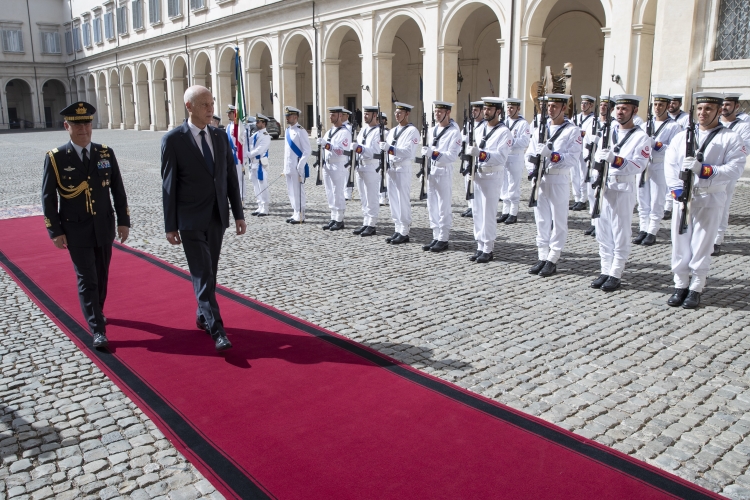 Il Consigliere Militare del Presidente della Repubblica,Gen.S.A.Gianni Candotti,accoglie Kaïs Saïed Presidente della Repubblica Tunisina
