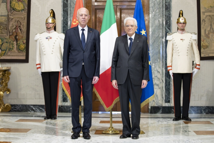 Il Presidente Sergio Mattarella con Kaïs Saïed Presidente della Repubblica Tunisina
